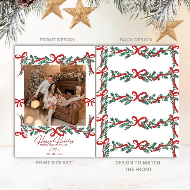 Garland Bows Red Festival Card (Creator Uploaded)