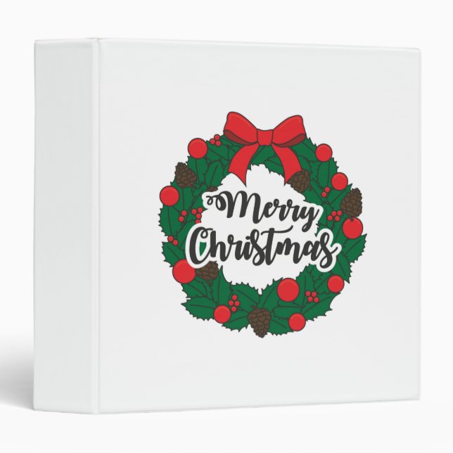Garland Merry Christmas 3 Ring Binder (Front/Spine)