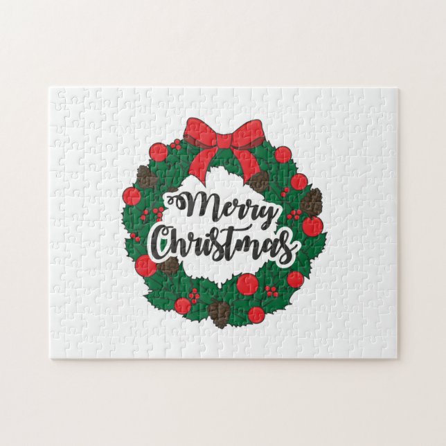 Garland Merry Christmas Jigsaw Puzzle (Horizontal)