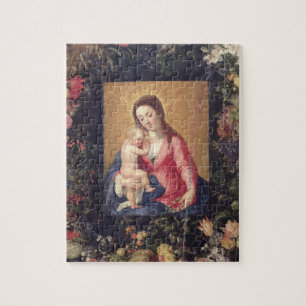 Garland of Fruit and Flowers with Virgin and Child Jigsaw Puzzle