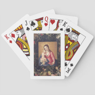 Garland of Fruit and Flowers with Virgin and Child Poker Cards