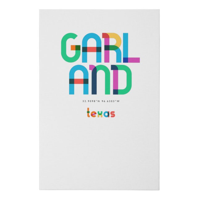 Garland Texas Mid Century, Pop Art, Faux Canvas Print (Front)