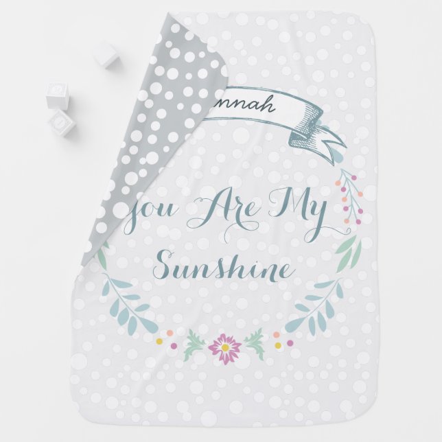 Garland Vintage Banner You Are My Sunshine Stroller Blanket (In Situ)
