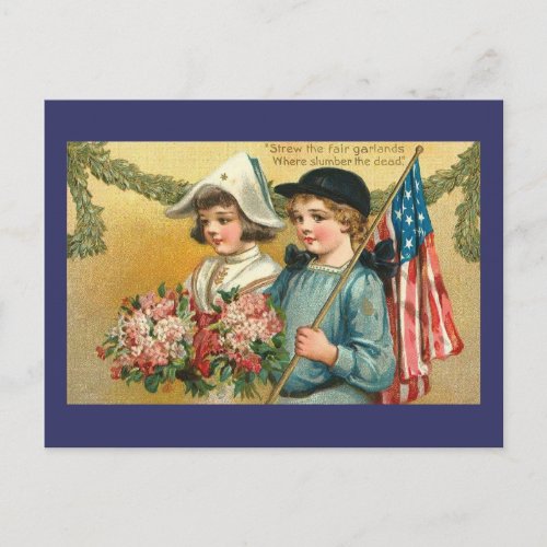 Garlands Vintage Americana Postcard