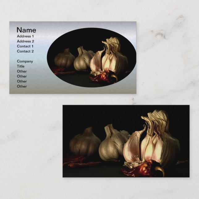 Garlic and Chili Pepper Spices Business Card (Front/Back)