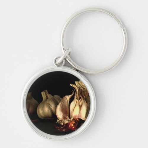 Garlic and Chili Pepper Spices Keychain