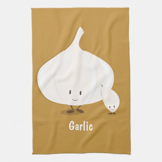 Garlic and Clove characters | Kitchen Towel (Vertical)