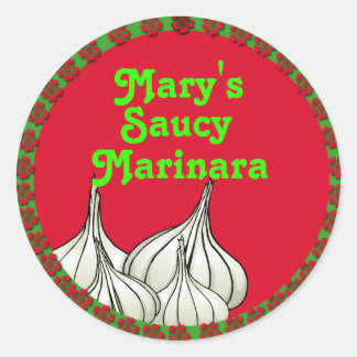 Garlic and Italian Colors Canning Label Stickers