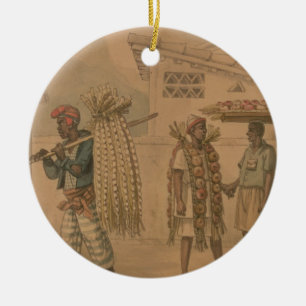 Garlic and Onion Sellers, 1826 (w/c on paper) Ceramic Ornament