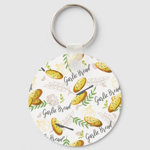 Garlic Bread Illustration Pattern V1 Keychain