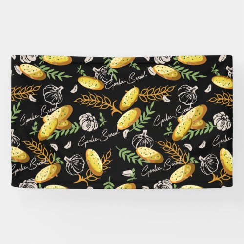 Garlic Bread Illustration Pattern V2 Banner