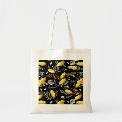 Garlic Bread Illustration Pattern V2 Tote Bag