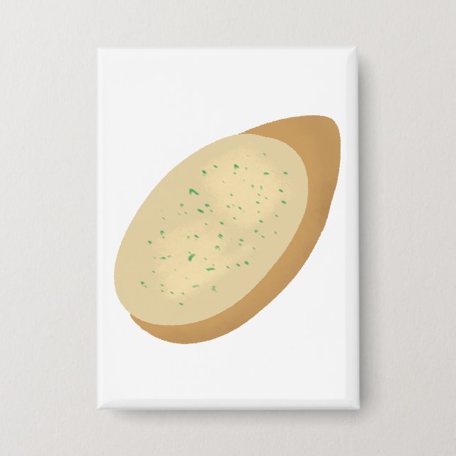 Garlic Bread Slice Food Lover Gift Button (Front)