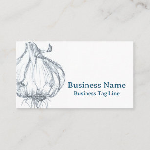Garlic Bulb Ink Art Medicinal Herb  Business Card