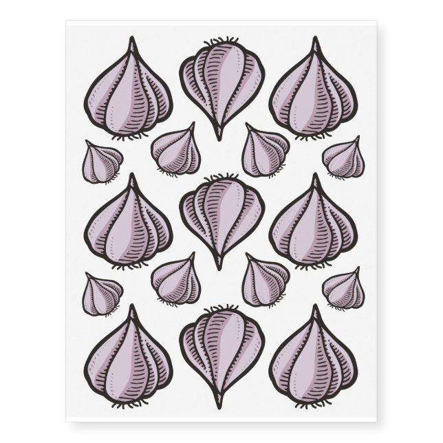 Garlic Bulb Temporary Tattoos (Front)