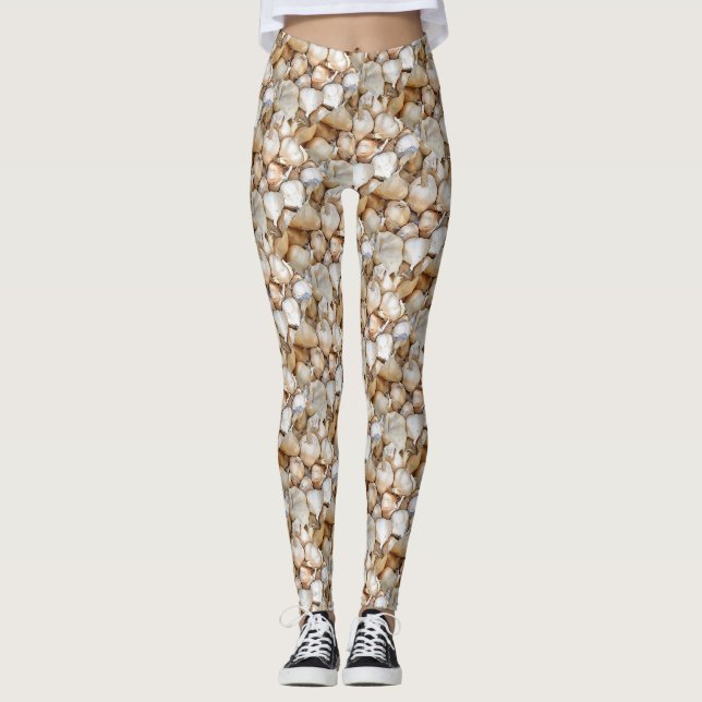 Garlic Bulbs Artistic Black Outline Art Leggings (Front)