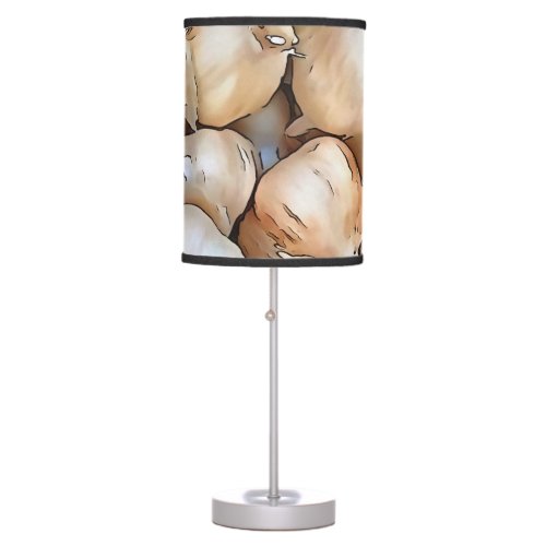 Garlic Bulbs Artistic Black Outline Art Table Lamp
