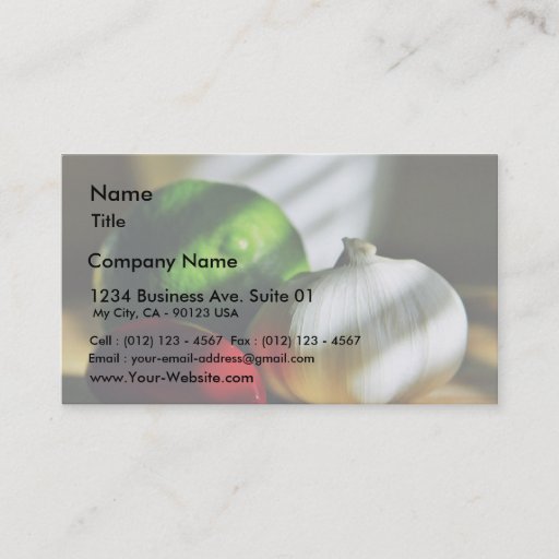 Customizable Garlic Bulbs Limes Chillies Peppers Chili Business Card