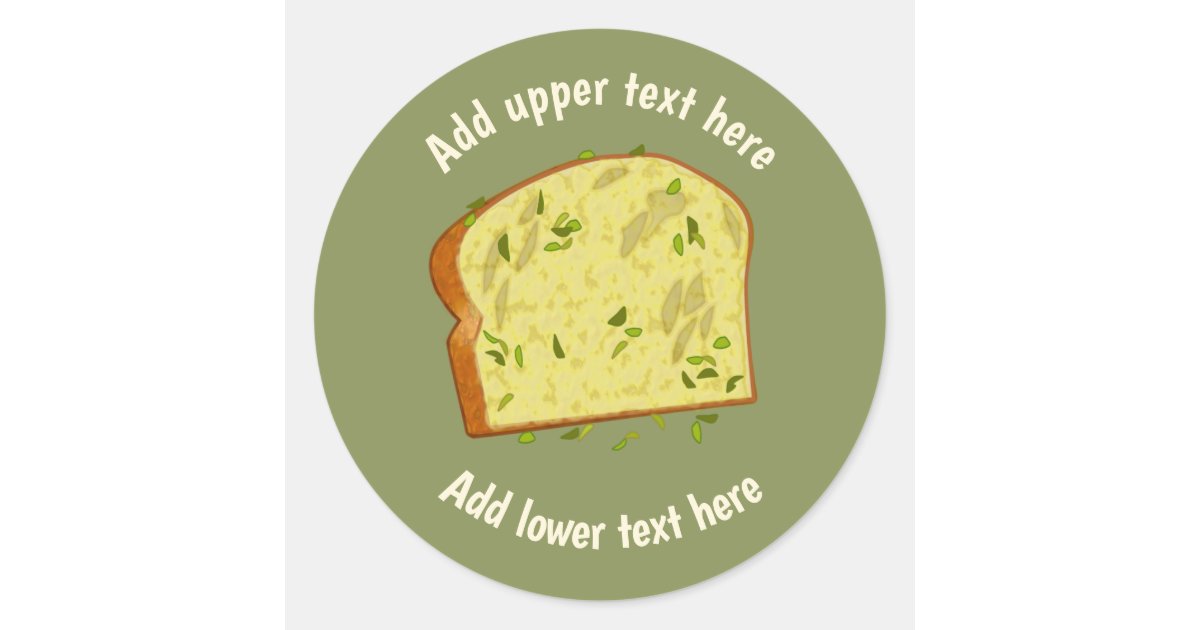 Garlic Butter Bread Slices - Italian Style custom Classic Round Sticker ...