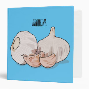 Garlic cartoon illustration 3 ring binder