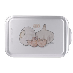 Garlic cartoon illustration   cake pan