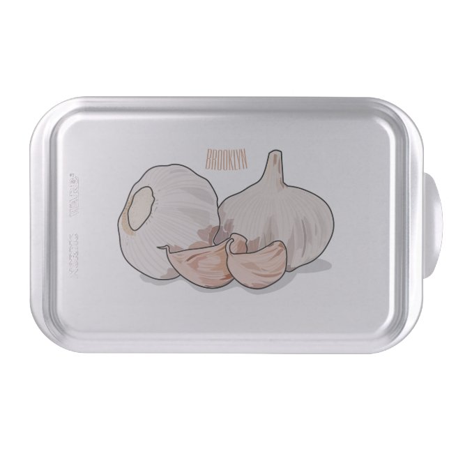 Garlic cartoon illustration   cake pan (Front)