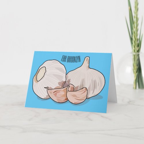 Garlic cartoon illustration   card