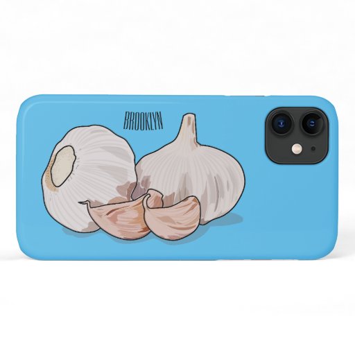 Garlic cartoon illustration   iPhone 11 case