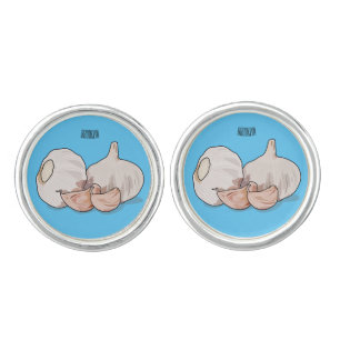 Garlic cartoon illustration   cufflinks