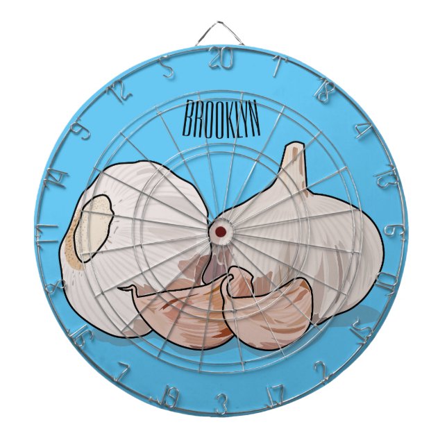 Garlic cartoon illustration   dart board (Front)