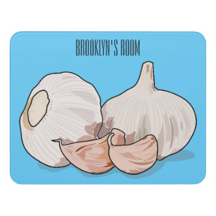 Garlic cartoon illustration door sign
