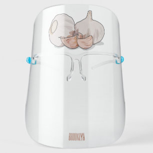 Garlic cartoon illustration face shield