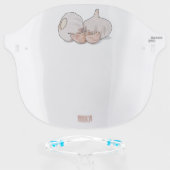 Garlic cartoon illustration face shield (Front w/Glasses)