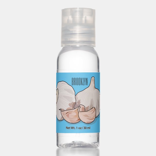 Garlic cartoon illustration  hand sanitizer (Front)