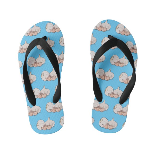 Garlic cartoon illustration   kid's flip flops (Footbed)