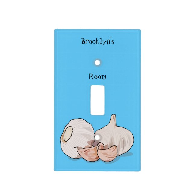 Garlic cartoon illustration light switch cover (Front)