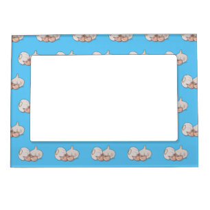 Garlic cartoon illustration magnetic frame