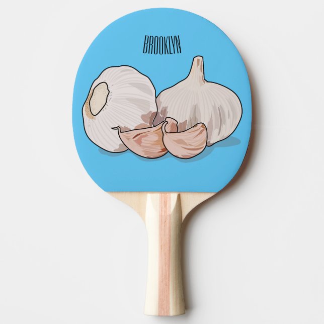 Garlic cartoon illustration   ping pong paddle (Front)