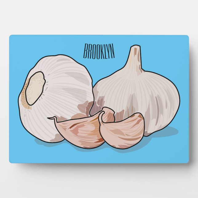 Garlic cartoon illustration   plaque (Front)