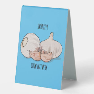 Garlic cartoon illustration table tent
