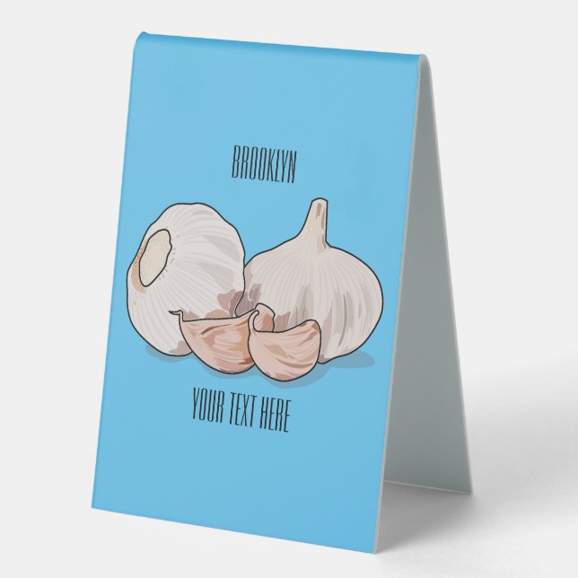 Garlic cartoon illustration   table tent (Front)