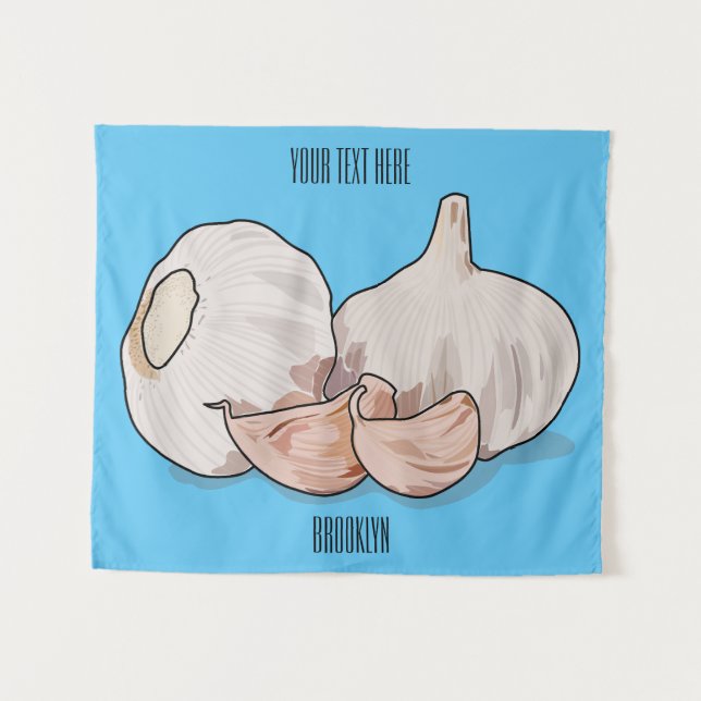 Garlic cartoon illustration   tapestry (Front (Horizontal))