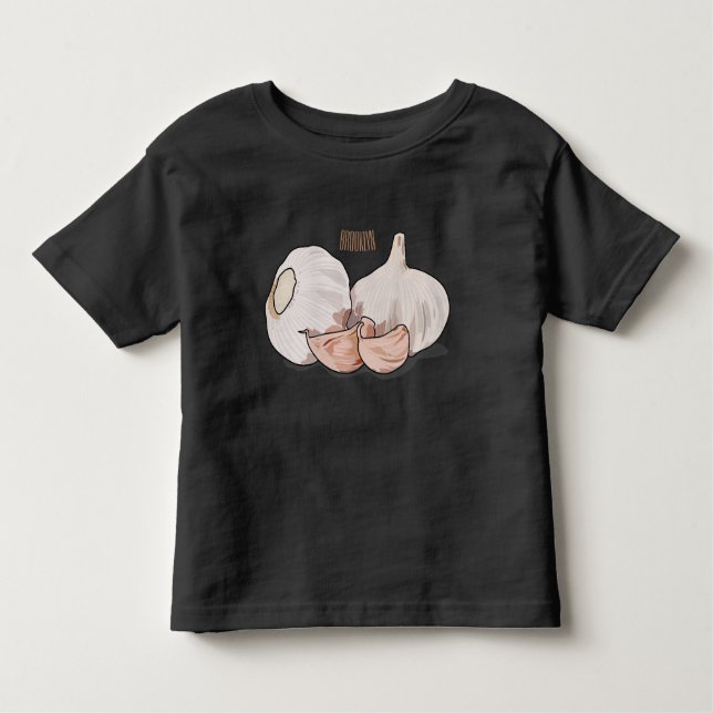Garlic cartoon illustration   toddler t-shirt (Front)
