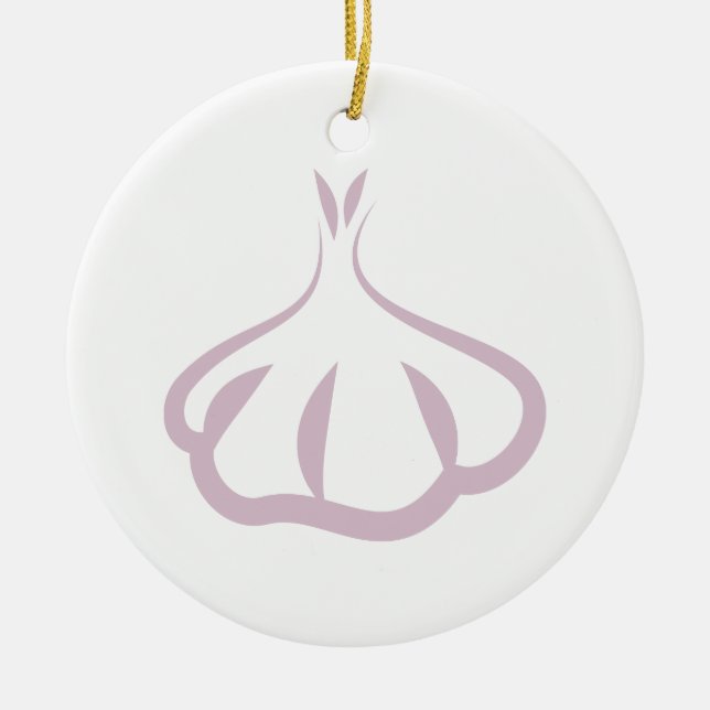 Garlic Ceramic Ornament (Front)