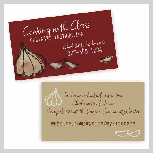 Garlic cloves chef cooking culinary business ca... business card