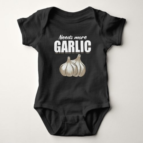 Garlic Cloves Funny Cooking Food Humor Baby Bodysuit