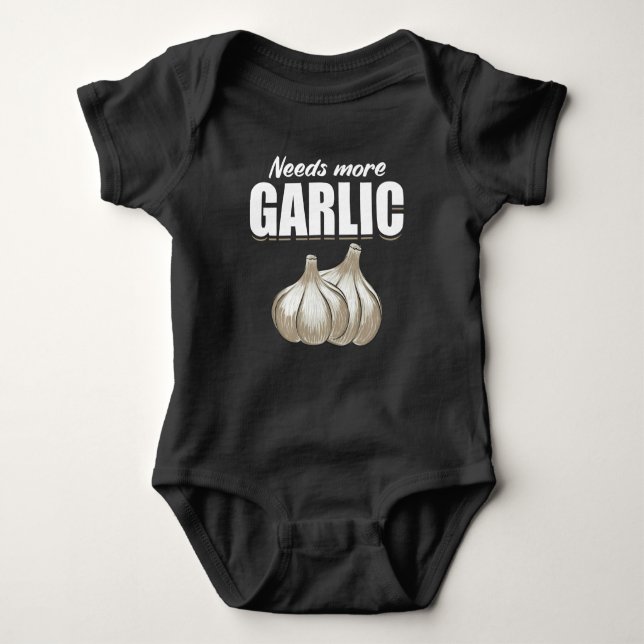 Garlic Cloves Funny Cooking Food Humor Baby Bodysuit (Front)