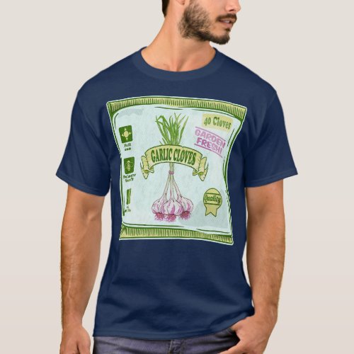 Garlic cloves growing veggies T_Shirt