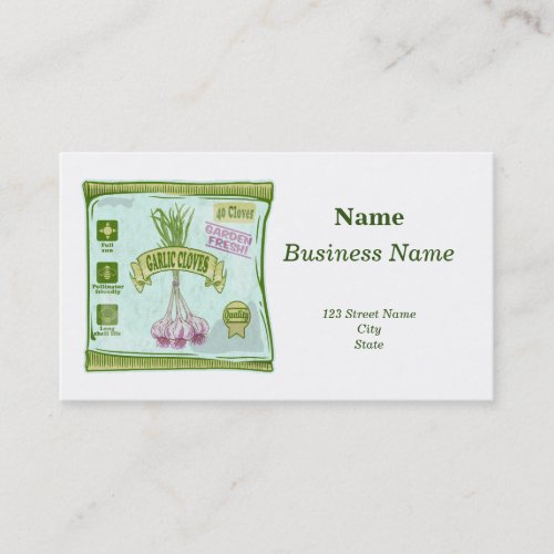 Garlic Cloves Vegetable garden Business Card