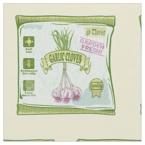 Garlic Cloves Vegetable garden Fabric
